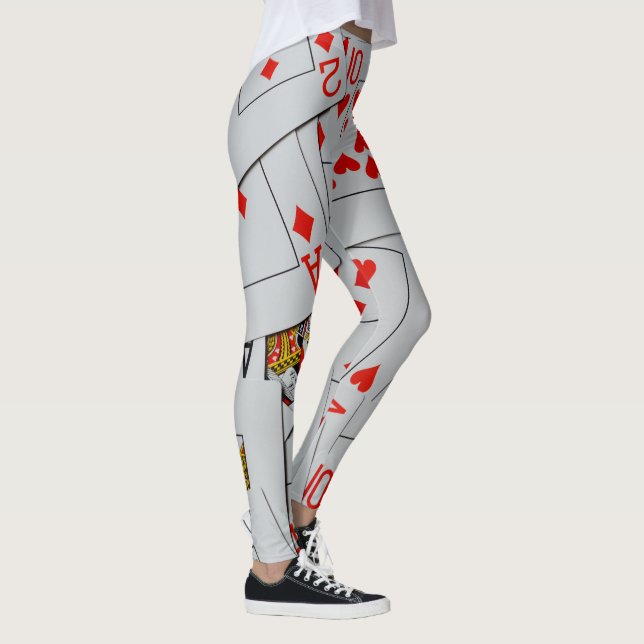 Kartenspiel, Ladys Full Print Leggings (Rechts)