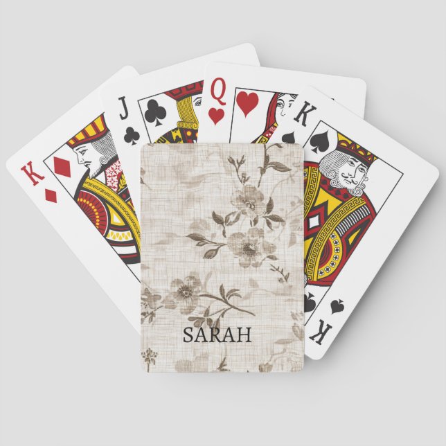 Kartenspiel mit brauner Blumenmuster Spielkarten (Rückseite)