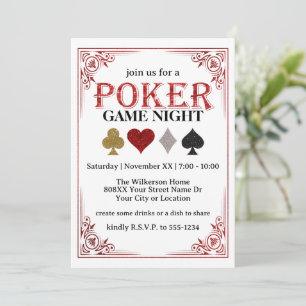 Kartenspiel Night Poker Party Einladung