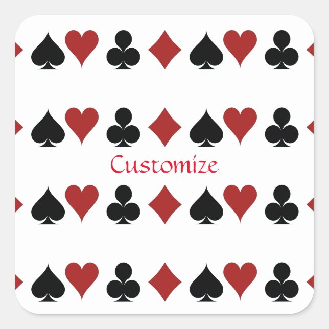 Kartenspielen Anzug Thunder_Cove Quadratischer Aufkleber (Vorderseite)