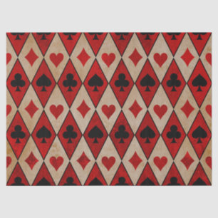 Kartenspielen auf Red and Tan Decoupage Seidenpapier