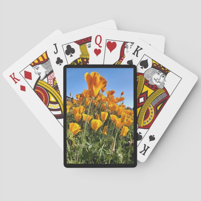 Kartenspielen California Poppies Schwarzer Rahmen Spielkarten (Rückseite)
