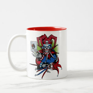 Kartenspielen, Joker T - Shirt Trucker Hat Schlüss Zweifarbige Tasse