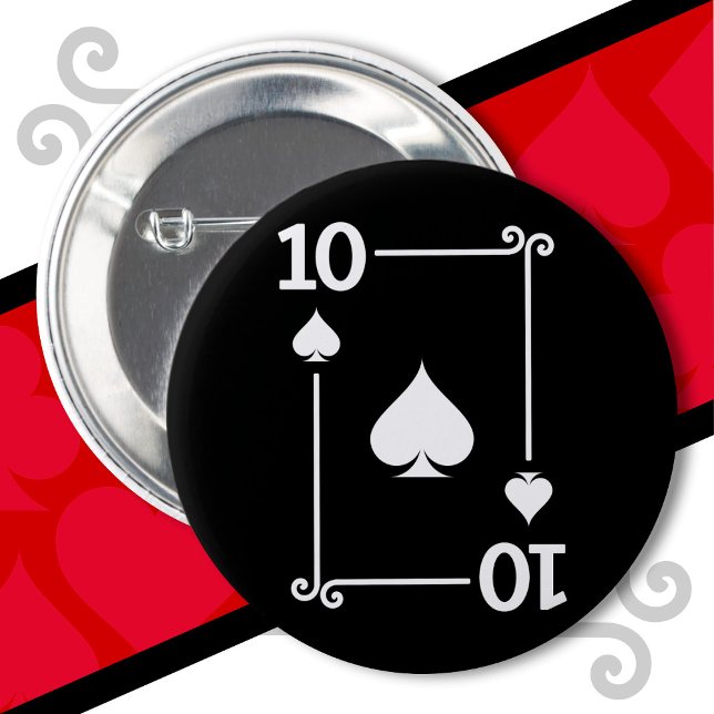 Kartenspielen Kostüm 10 Spades Card 10 Karte Button (Von Creator hochgeladen)