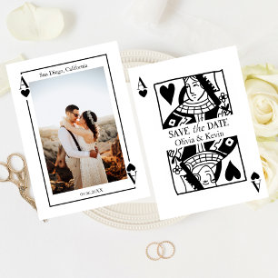Kartenspielen Las Vegas Save the Date Hochzeit Einladung