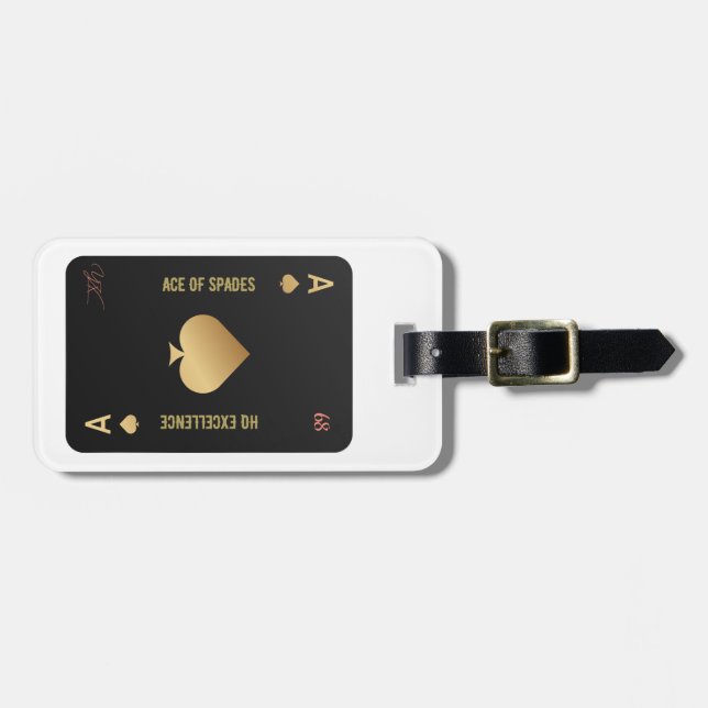 Kartenspielen, Pik-Ass Gepäckanhänger (Vorderseite horizontal)