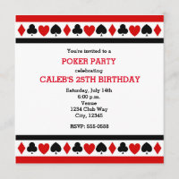 Kartenspielen Suites Casino Poker Party Einladunge