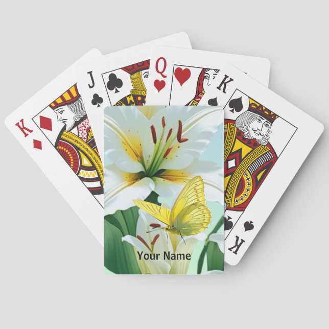 Kartenspielen Weiße Lilette, Gelbe Schmetterling Spielkarten (Rückseite)