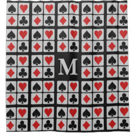 Kartenspieler-Duschvorhang für Monogramm Duschvorhang