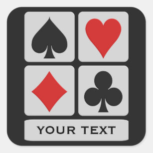 Kartenspieler-Gewohnheitsaufkleber Quadratischer Aufkleber