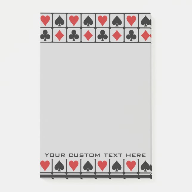Kartenspieler-kundenspezifische Post-Itanmerkungen Post-it Klebezettel (Vorderseite)