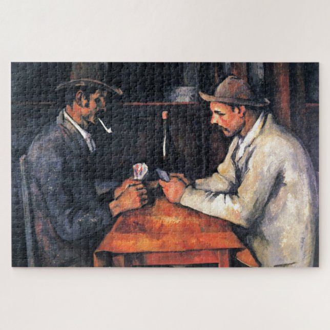 Kartenspieler Paul Cezanne Malerei Art Puzzle (Horizontal)