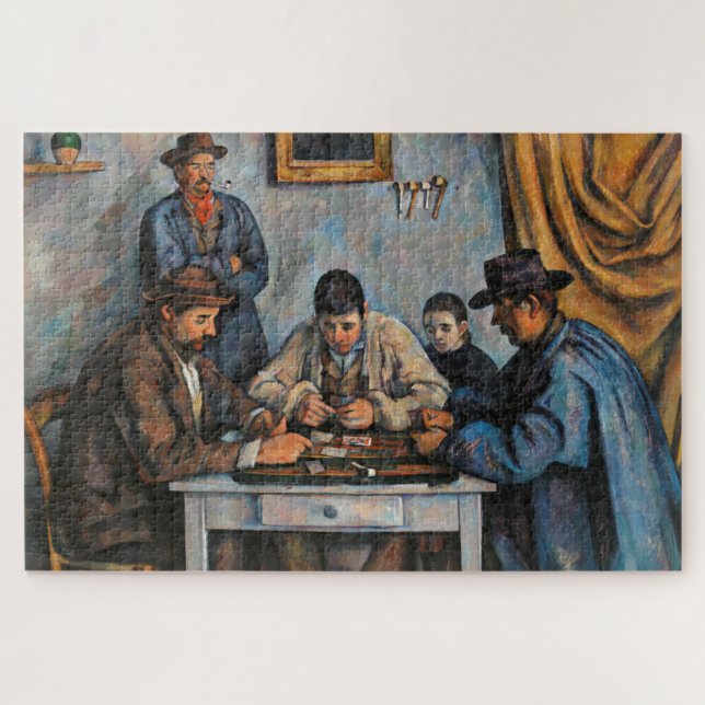 Kartenspieler Paul Cezanne Malerei Art Puzzle (Horizontal)