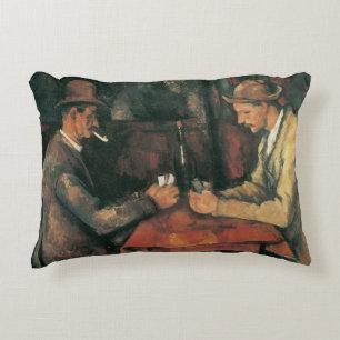 Kartenspieler von Paul Cezanne, Vintage Fine Art Dekokissen