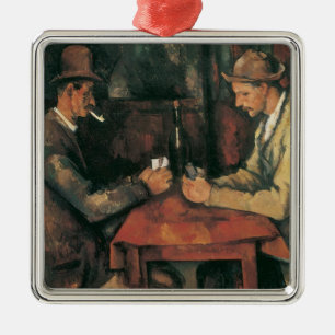 Kartenspieler von Paul Cezanne, Vintage Fine Art Silbernes Ornament