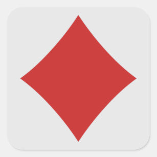 Kartenspieleraufkleber - Diamant Quadratischer Aufkleber