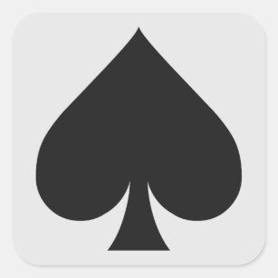 Kartenspieleraufkleber - Spaten Quadratischer Aufkleber
