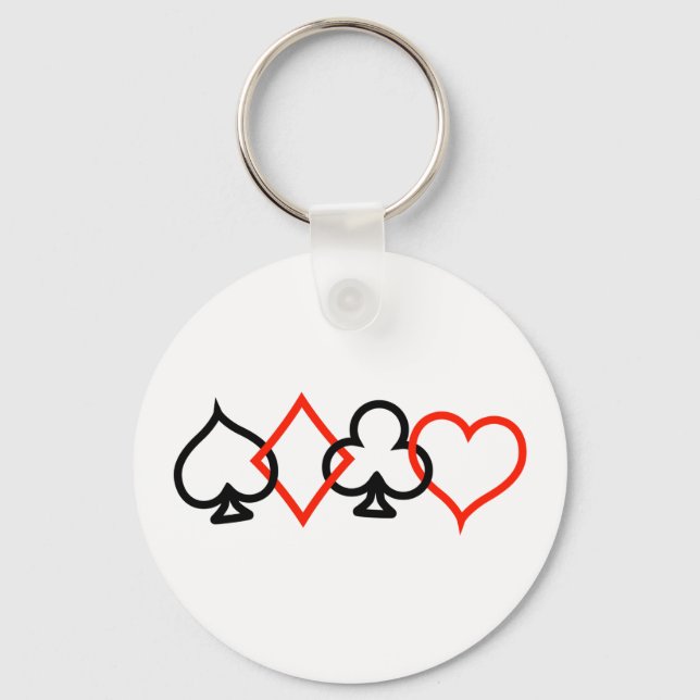 Kartensymbole miteinander verbunden schlüsselanhänger (Vorderseite)