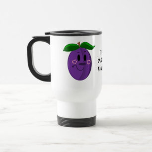 Kartenzeichnungs-Pflaume Frucht mit Ausspruch Reisebecher