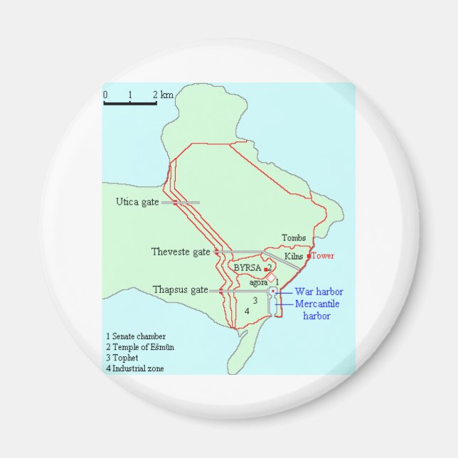 Karthageplan Magnet (Vorne)