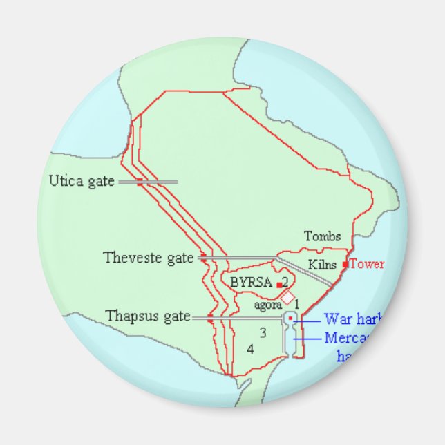 Karthageplan Magnet (Vorne)