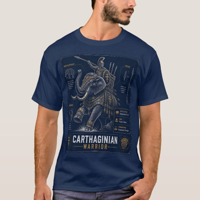 Karthagischer Krieger Blueprint T-Shirt (Vorderseite)