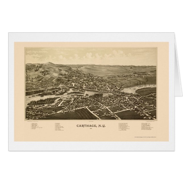 Karthago, NY panoramische Karte - 1888 (Vorderseite (Horizontal))