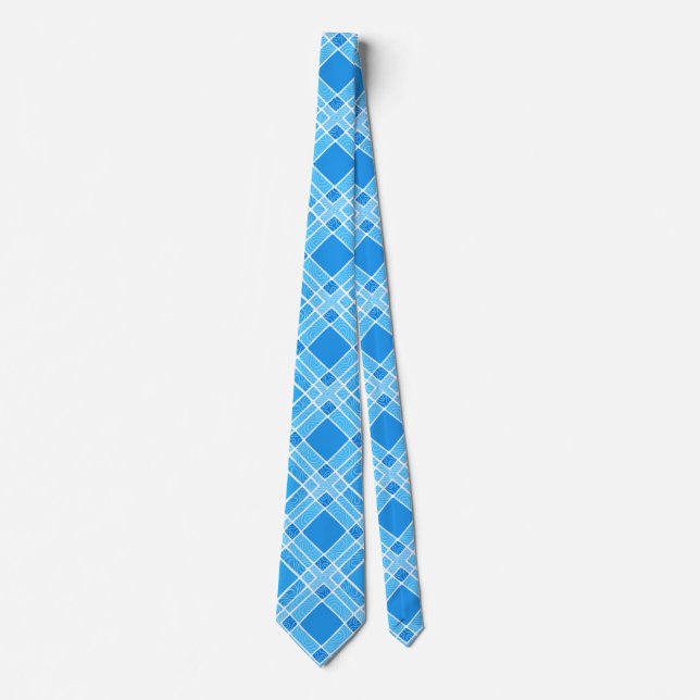 Kartierte Diamond Kariert - Sky Blue Krawatte (Vorderseite)