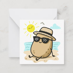 Kartoffel Am Strand Sommerstimmung Mitteilungskarte