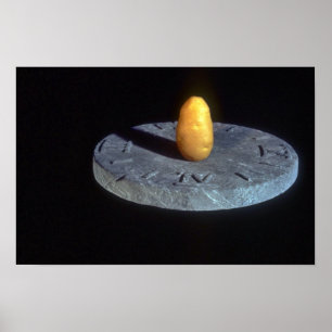 Kartoffel auf altem Sundial Poster