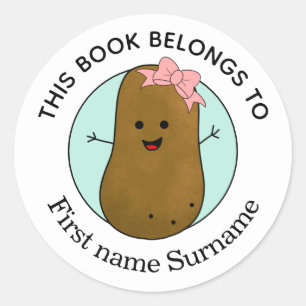 Kartoffel Dieses Buch gehört zu Personalisiert  Kl Runder Aufkleber
