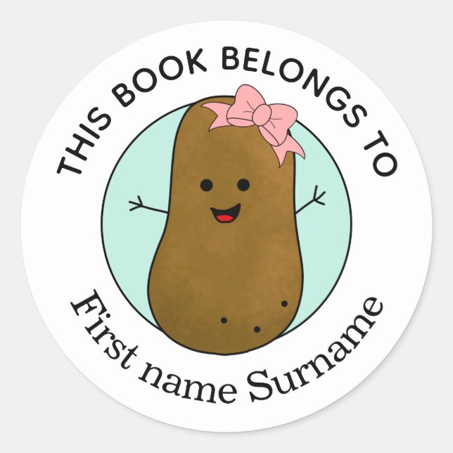 Kartoffel dieses Buches gehört zu einer Personalis Runder Aufkleber (Vorderseite)