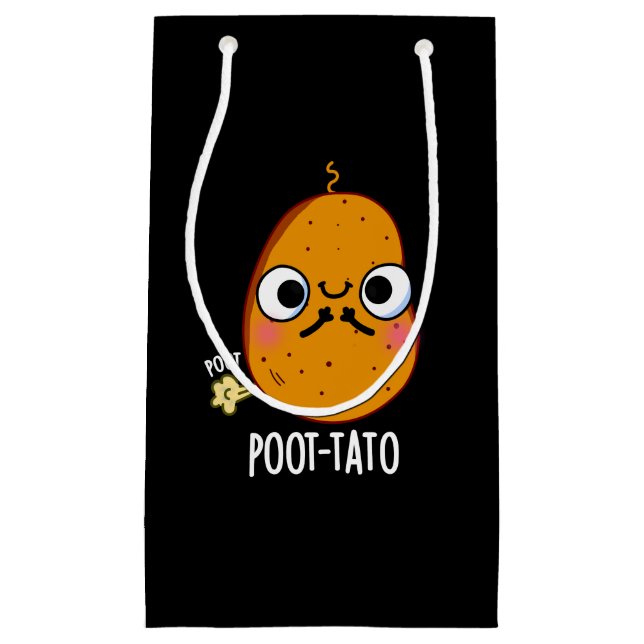 Kartoffel Funny Farting Potato Pun Dark BG Kleine Geschenktüte (Vorderseite)