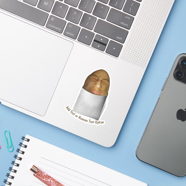 Kartoffel Grimasse  Aufkleber (Laptop mit iPhone)