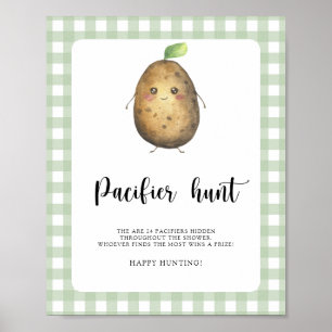 Kartoffel - Schnuller Jagd Baby Shower Spiel Poster