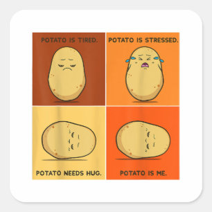 Kartoffel Spud Root Gemüsepflanze Veganer Lago Mag Quadratischer Aufkleber