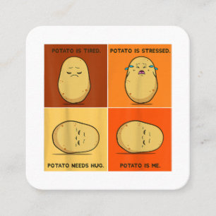 Kartoffel Spud Wurzelgemüse Tater Vegan Liebhaber Quadratische Visitenkarte