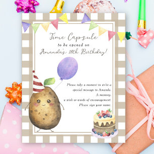 Kartoffel-Zeitkapsel 1. Geburtstag geschlechtsneut Poster