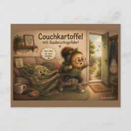 Kartöffelchen im Wohnzimmer – Postkarte