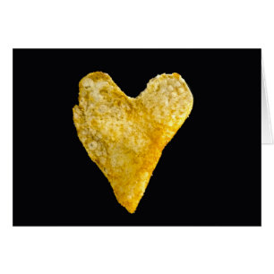 Kartoffelchips in Heart Shaped