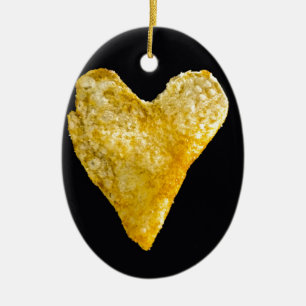 Kartoffelchips in Heart Shaped Keramikornament