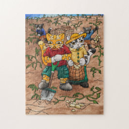 Kartoffelernte Katzen Puzzle