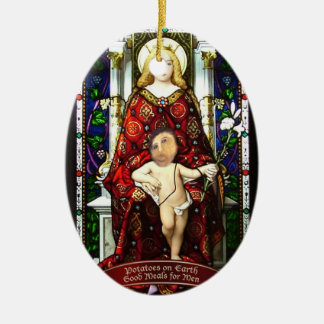 "Kartoffeln auf Erde" Kartoffel-Jesus-Verzierung Keramik Ornament