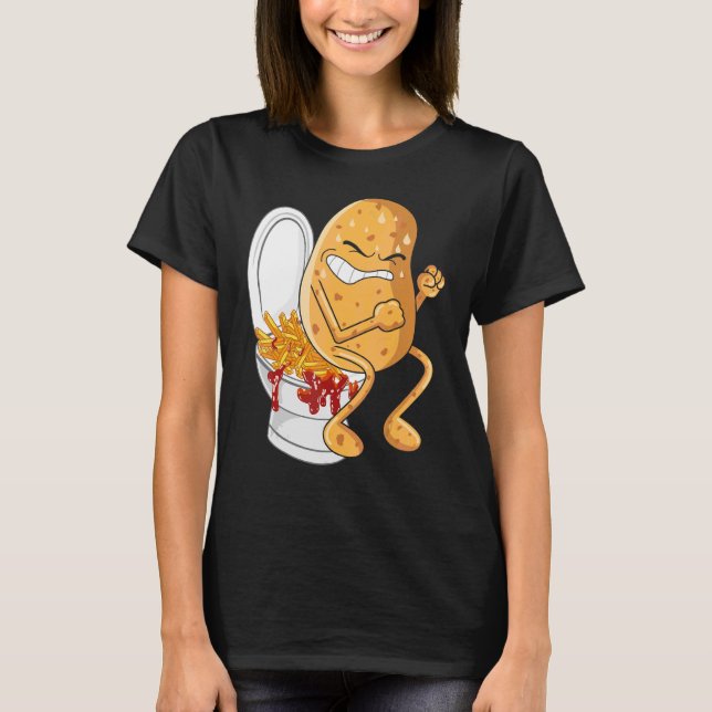 Kartoffeln Kackend Pommes frites, gefriergetrockne T-Shirt (Vorderseite)