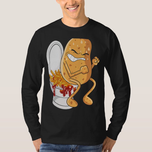 Kartoffeln Kackend Pommes frites, gefriergetrockne T-Shirt (Vorderseite)