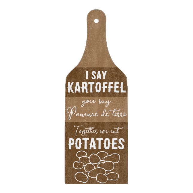 Kartoffeln Pomme de terre karbott Spaß Wortspiel Schneidebrett (Vorderseite)