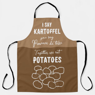 Kartoffeln, Pommes de terre karboty Spaß Schürze