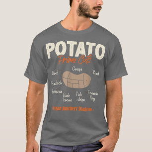 Kartoffeln Schneiden Veganer Metzger T-Shirt