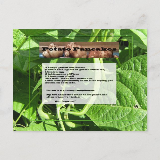 Kartoffelpancakes Rezept Postkarte (Vorderseite)