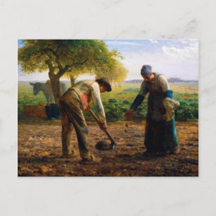 Kartoffelpflanzer von Jean-François Millet (1861) Postkarte